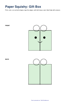 Free Gift Box Paper Squishy Template (Printable PDF)