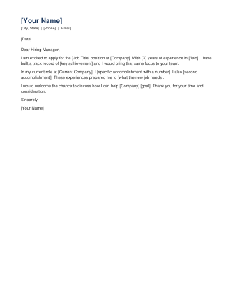 Classic Cover Letter preview