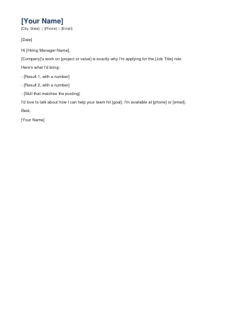 Modern Cover Letter preview