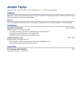 Modern resume template preview