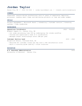 Technical resume template preview